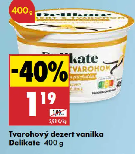 Delikate Tvarohový dezert vanilka