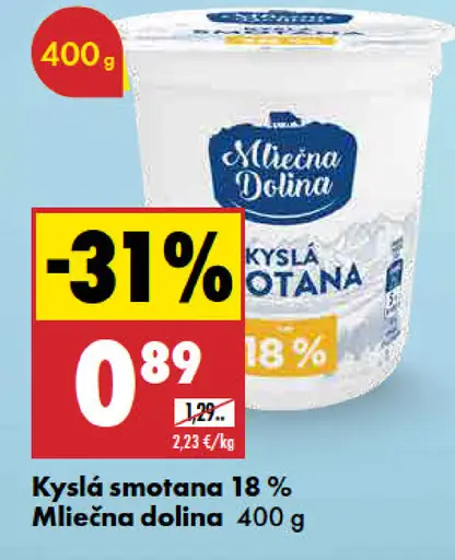 Mliečna Dolina kyslá smotana 18 %