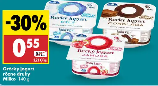 Milko Grécky jogurt rôzne druhy
