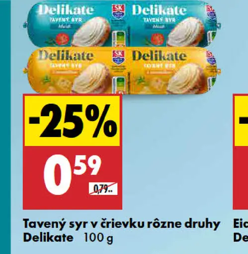 Delikate Tavený syr rôzne druhy
