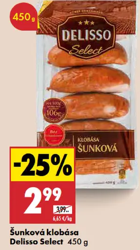 Delisso Select šunková klobása