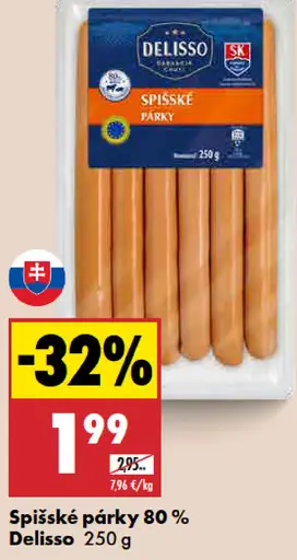 Delisso Spišské párky 80 %