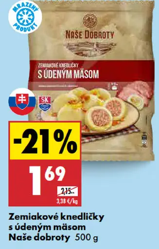 Naše Dobroty Zemiakové knedlíky s údeným mäšom