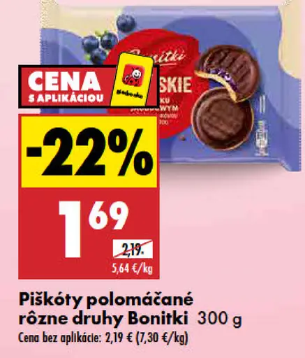 Bonitki piškóty polomáčané rôzne druhy