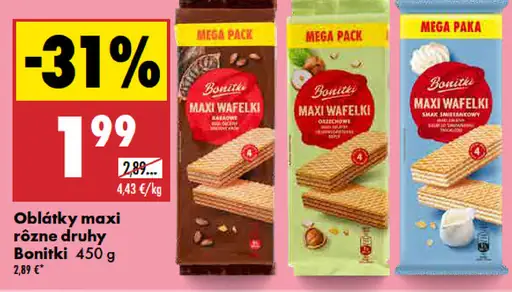 Bonitki oblátky maxi rôzne druhy