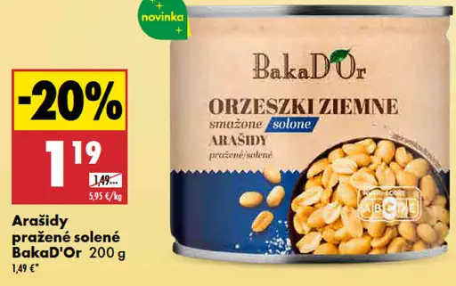 BakaD’Or Arašidy pražené solené