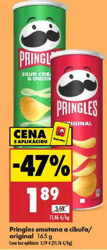 Pringles smotana a cibuľa, original plechovka