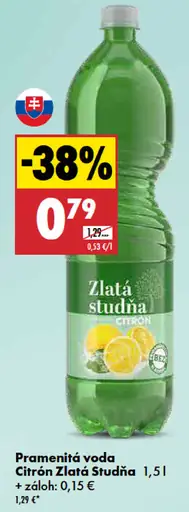 Zlatá studňa pramenitá voda citrón