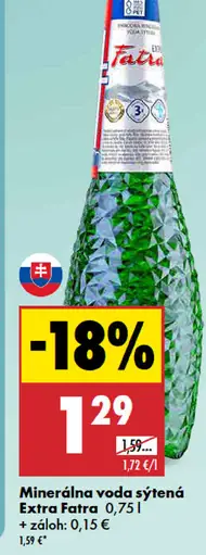 Extra Fatra minerálna voda sýtená