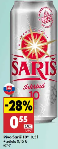 Šariš 10° plechovka