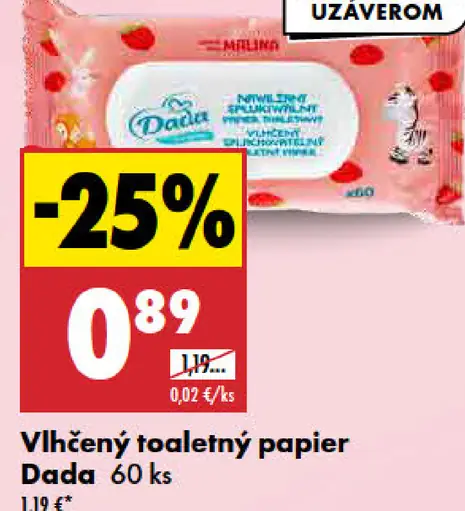Dada Vlhčený toaletný papier