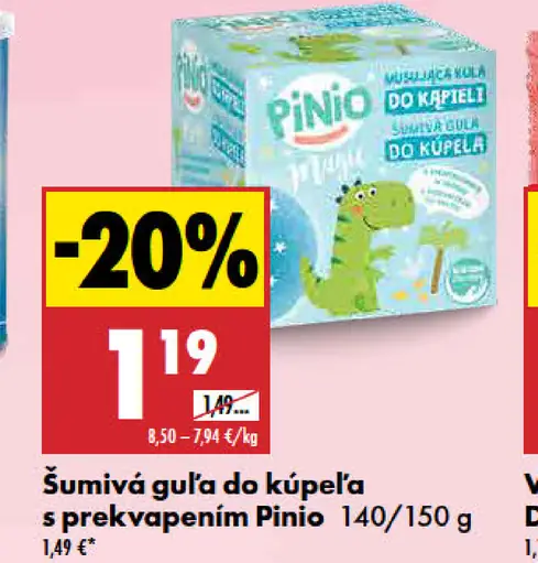 Pinio šumivá guľa do kúpeľa s prekvapením