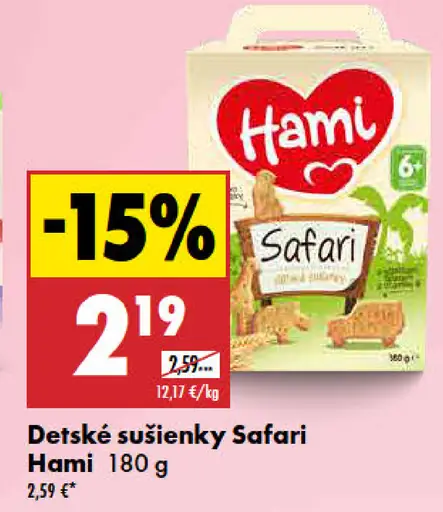Hami detské sušienky Safari