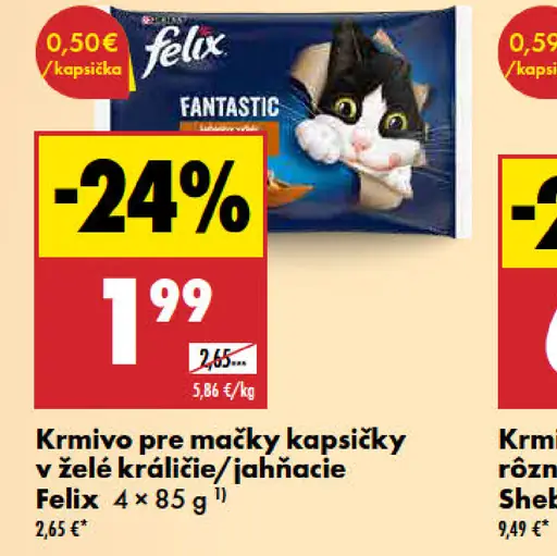 Felix Fantastic krmivo pre mačky kapsičky v želé