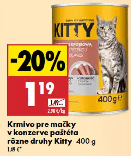 Kitty krmivo pre mačky paštéta