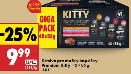 Kitty krmivo pre mačky kapsičky Premium