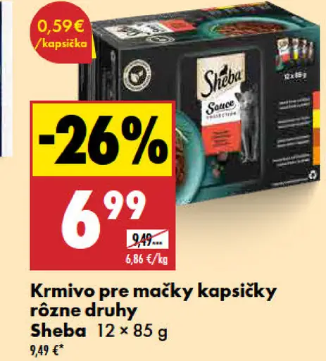 Sheba Sauce krmivo pre mačky kapsičky rôzne druhy