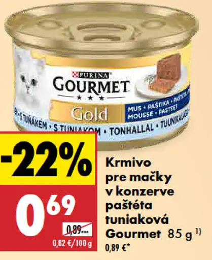 Gourmet Gold konzerva pre mačky tuniak paštéta
