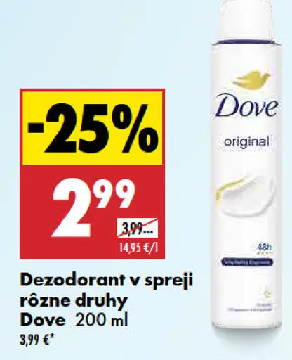 Dove Original dezodorant sprej