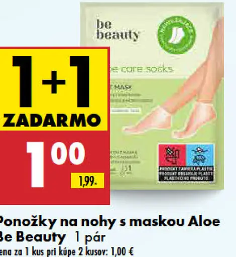 Be Beauty ponožky na nohy s maskou Aloe