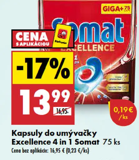 Somat Excellence 4 in 1 kapsuly do umývačky