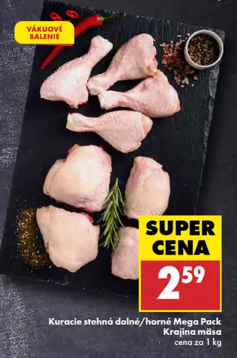 Kuracie stehná dolné a horné Mega Pack čerstvé mäso