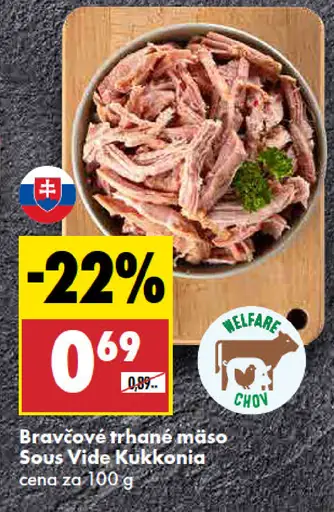 Sous Vide Kukkonia bravčové trhané mäso
