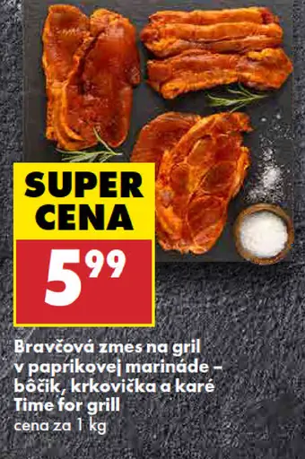 Time for grill Bravčová zmes na gril v paprikovej marináde-Bôčik, krkovička a karé