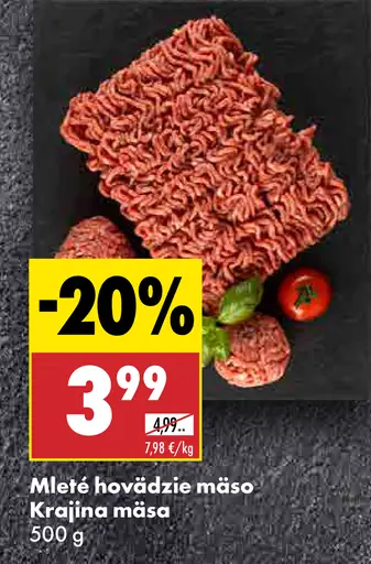 Mleté hovädzie mäso Krajina mäsa