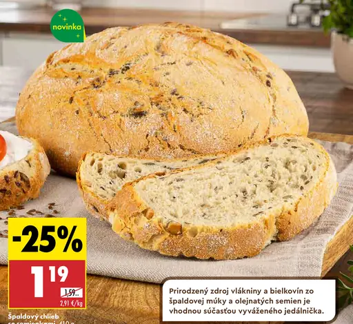 Špaldový chlieb so semienkami