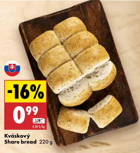 Kváskový share bread