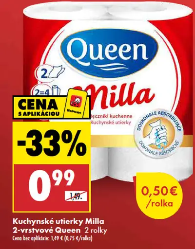 Queen Milla kuchynská utierka 2-vrstvová