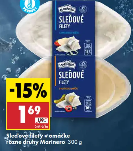 Marinero sleďové filety v omáčke rôzne druhy