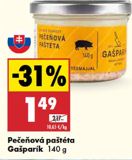 Gašparík pečeňová paštéta