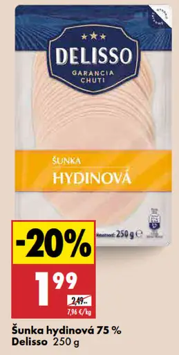 Delisso Šunka hydinová 75 %
