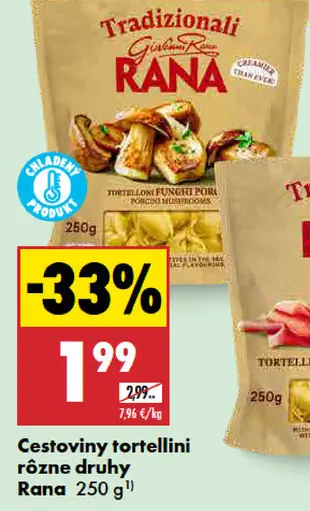 Rana Cestoviny Tortellini rôzne druhy