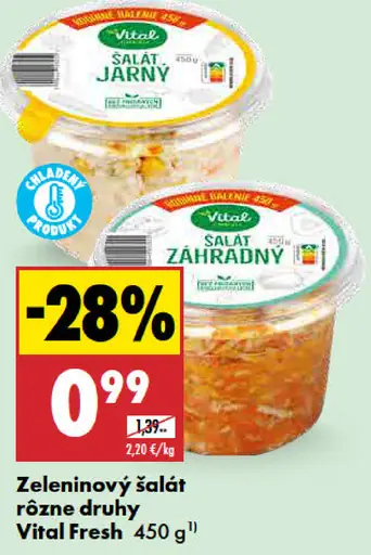 Vital Fresh Zeleninový šalát - rôzne druhy