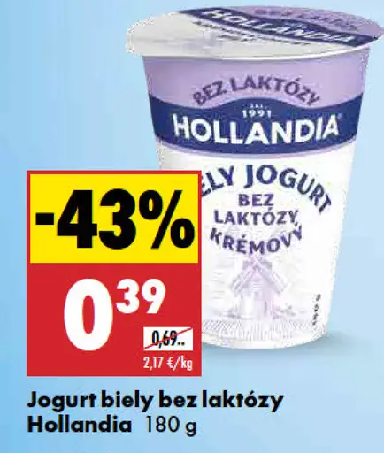 Hollandia biely jogurt bez laktózy krémový