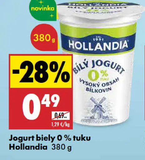 Hollandia jogurt biely 0 % tuku