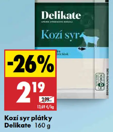 Delikate Kozí syr plátky