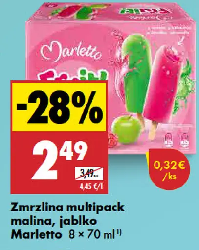 Marletto Zmrzlina multipack malina/jablko