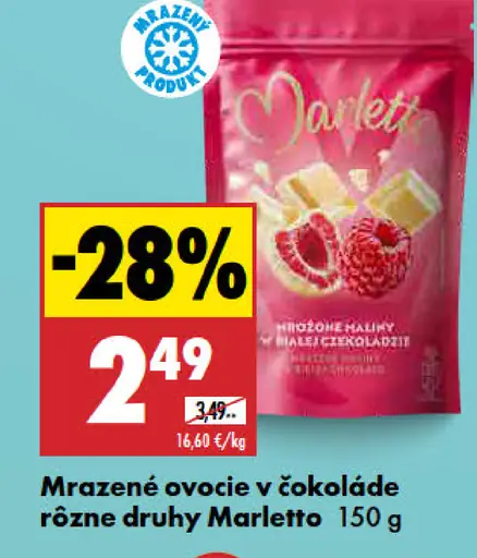 Marletto mrazené ovocie v čokoláde rôzne druhy