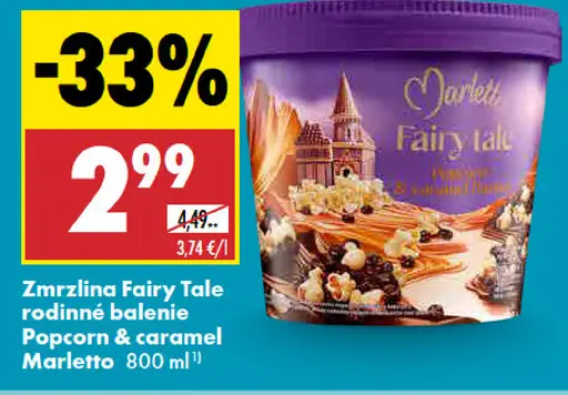 Marletto Fairy Tale zmrzlina Popcorn & caramel rodinné balenie
