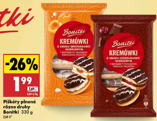 Bonitki sušienky so smotanovým krémom
