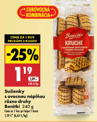 Bonitki sušienky s ovocnou náplňou