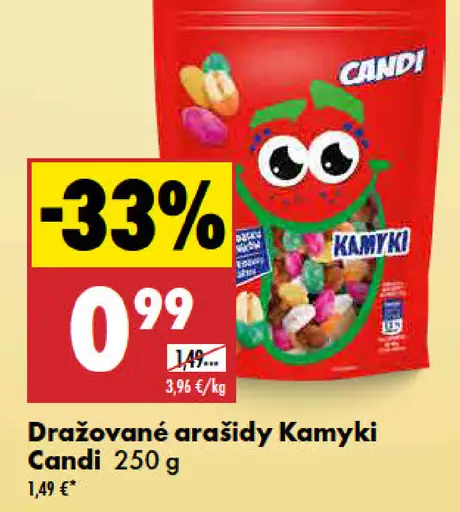 Candi dražované arašidy Kamyki