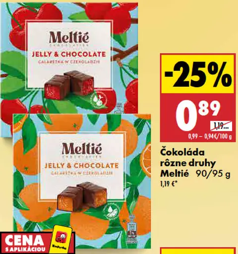 Meltie Želé v čokoláde višňa/pomaranč