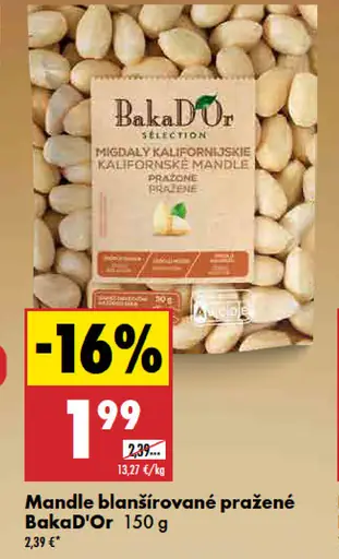 BakaD'Or Mandle blanšírované pražené