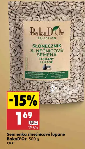 BakaD'Or semienka slnečnicové lúpané