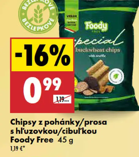 Chipsy z pohánky / prosa s hľuzovkou / cibuľkou